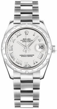 Rolex Datejust 31 White Roman Numeral Women's Watch 178344-0028