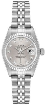Rolex Lady-Datejust 26 White Gold Fluted Bezel Women's Watch 69174