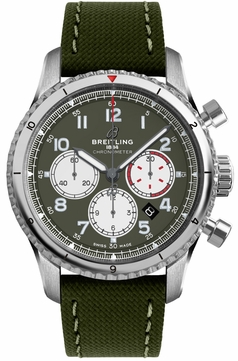 Breitling Navitimer Aviator 8 Curtiss Warhawk Green Dial Men's Watch AB01192A1L1X1