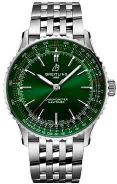 Breitling Navitimer Automatic 41 Green Dial Men's Steel Watch A17329371L1A1