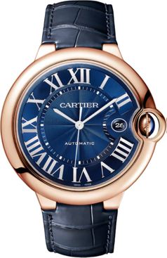 Cartier Ballon Bleu Blue Dial 18k Rose Gold 42mm Men's Watch WGBB0036