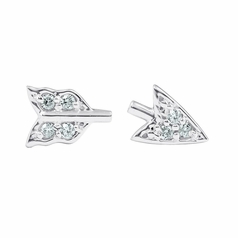 Diamond Broken Arrow Earrings, 0.07 Carat on 14k White Gold E007AW1W