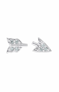 Diamond Broken Arrow Earrings, 0.07 Carat on 14k White Gold E007AW1W