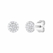 Diamond Cluster Earrings, 0.45 Carat on Solid 18k White Gold E145WDIA - image 1