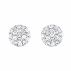 Diamond Cluster Earrings, 1.10 Carat on Solid 18k White Gold E148WDIA