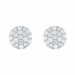 Diamond Cluster Earrings, 1.10 Carat on Solid 18k White Gold E148WDIA - image 0