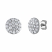 Diamond Cluster Earrings, 1.10 Carat on Solid 18k White Gold E148WDIA - image 1
