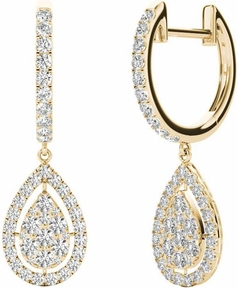 Diamond Earrings, 1.0 Carat Diamonds on 18k Solid Gold E20239Y