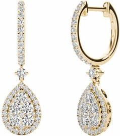 Diamond Earrings, 1.45 Carat Diamonds on 18k Yellow Gold E20240Y
