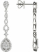 Diamond Earrings, .58 Carat Diamonds on Solid 18k White Gold E20251W - image 2