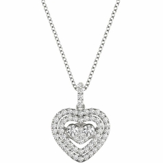 Fluttering Diamond Heart Pendant on White Gold P21958W