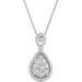 Diamond Pendant, .90 Carat on Solid 18k White Gold P21966W - image 0