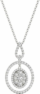 Diamond Pendant, 1.04 Carat on 18k White Gold Necklace P21956W