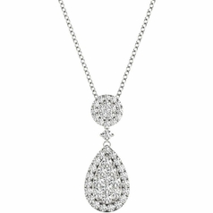 Diamond Pear Pendant, .65 Carat on Solid 18k White Gold P21959W