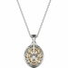 Diamond Pendant, .66 Carat on Solid 18k White & Yellow Gold P21951WY - image 4