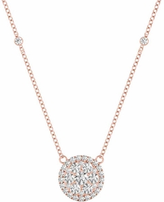 Diamond Round Pendant, .56 Carat on 18k Rose Gold P20242R