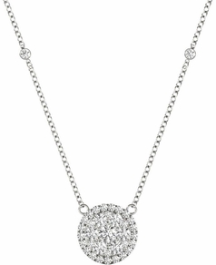 Diamond Round Pendant, .56 Carat on Solid 18k White Gold P20242W