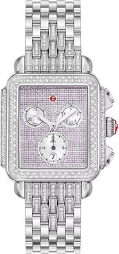 Michele Deco Limited Edition Pave Sapphire Dial Women's Watch MWW06A000803