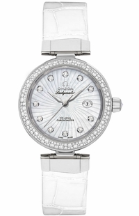 Omega De Ville Ladymatic 34mm Diamond Bezel Watch 425.38.34.20.55.001