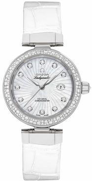 Omega De Ville Ladymatic 34mm Diamond Bezel Watch 425.38.34.20.55.001