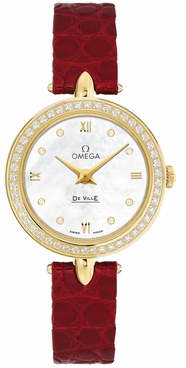 Omega De Ville Prestige Dewdrop Diamond Solid Gold Watch 424.58.27.60.55.001