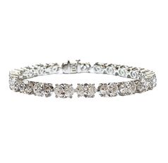 Oval Lab Diamond Tennis Bracelet on 14k White Gold