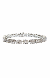 Oval Lab Diamond Tennis Bracelet on 14k White Gold