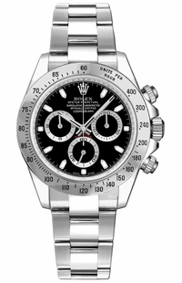 Rolex Cosmograph Daytona Steel Bezel Black Dial Men's Watch 116520-0015