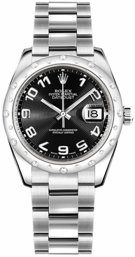 Rolex Datejust 31 White Gold & Steel Black Dial Women's Watch 178344-0058