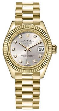Rolex Datejust 31 18k Yellow Gold Fluted Bezel Women's Watch 278278-0034