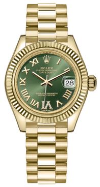 Rolex Datejust 31 18k Yellow Gold President Bracelet Women's Watch 278278-0030