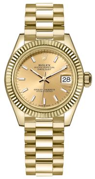 Rolex Datejust 31 18k Yellow Gold President Bracelet Women's Watch 278278-0040