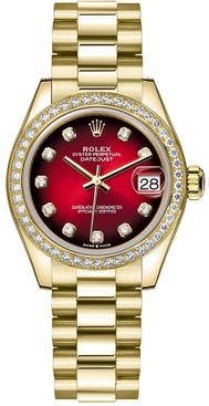Rolex Datejust 31 Red Ombre Dial Diamonds Women's Watch 278288RBR-0041