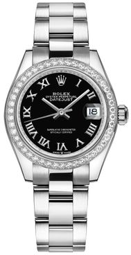 Rolex Datejust 31 Black Dial Diamond Bezel Women's Watch 278384RBR-0001