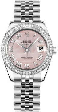 Rolex Datejust 31 Diamond Bezel Jubilee Bracelet Women's Watch 178384-0028
