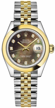 Rolex Datejust 31 Black Mother of Pearl Dial Women's Watch 278243-0024