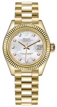 Rolex Datejust 31 Mother of Pearl Yellow Gold Women's Watch 278278-0010