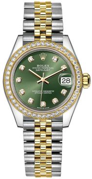 Rolex Datejust 31 Olive Green Diamonds Women's Watch 278383RBR-0030