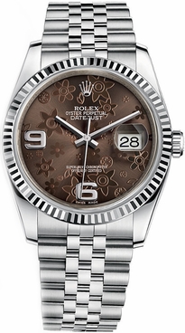 Rolex Datejust 36 Bronze Floral Dial Watch 116234-0116