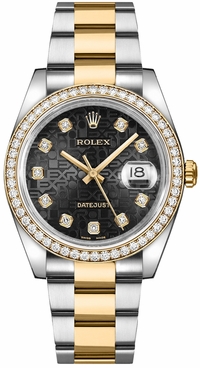 Rolex Datejust 36 Black Jubilee Diamond Watch 116243-0024