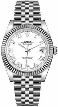 Rolex Datejust 36 White Dial Roman Numerals Watch 126234-0025