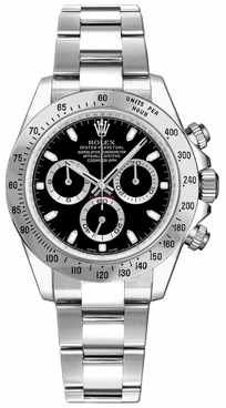 Rolex Cosmograph Daytona Steel Bezel Black Dial Men's Watch 116520-0015