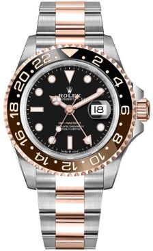 Rolex GMT-Master II Root Beer Rose Gold & Steel Men's Watch 126711CHNR-0002