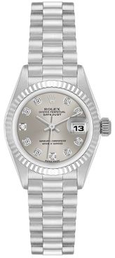 Rolex Lady-Datejust 26 Fluted Bezel White Gold Women's Watch 79179