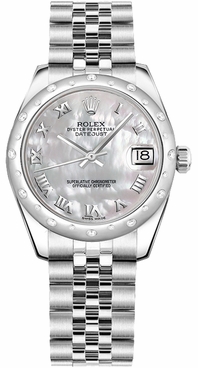 Rolex Datejust 31 Mother of Pearl Roman Numeral Jubilee Bracelet Watch 178344-0007