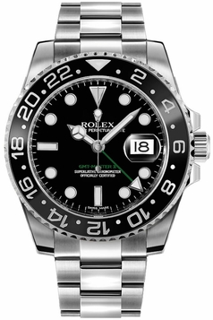 Rolex GMT-Master II Black Dial Oystersteel Men's Watch 116710LN-0001