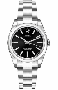 Rolex Oyster Perpetual 34 Black Dial Women's Watch 124200-0002