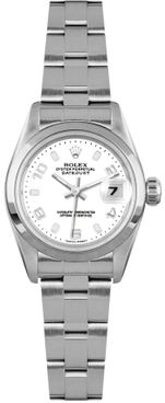 Rolex Oyster Perpetual Date White Dial Women's Watch 69160