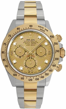 Rolex Cosmograph Daytona Champagne Diamond Dial Men's Watch 116523-0055