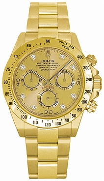 Rolex Cosmograph Daytona Champagne Diamond Dial Men's Watch 116528-0033